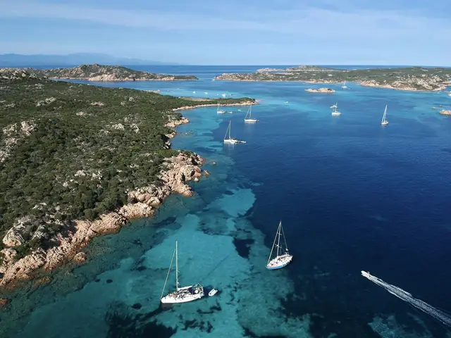 La Maddalena Archipelago: La Maddalena archipelago with sailing yachts