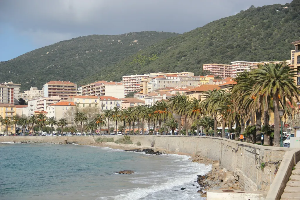 Day 1: Ajaccio seafront, palm trees and mountains, Corsica