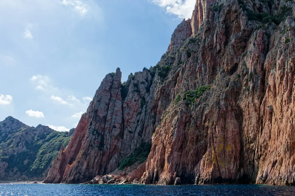Day 4: Red rock calanques above deep blue water, western Corsica