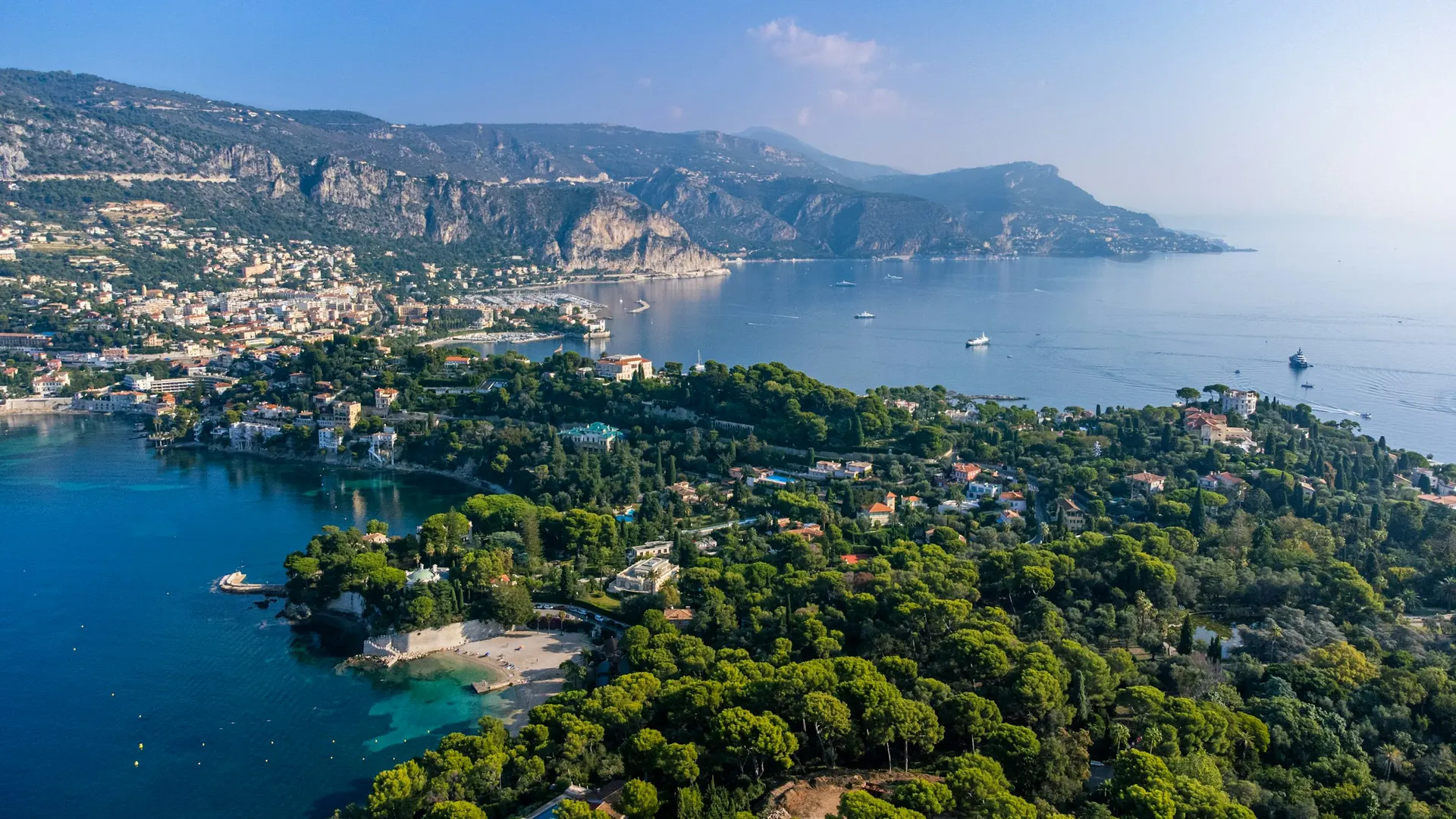 Yacht on the turquoise water of the French Riviera