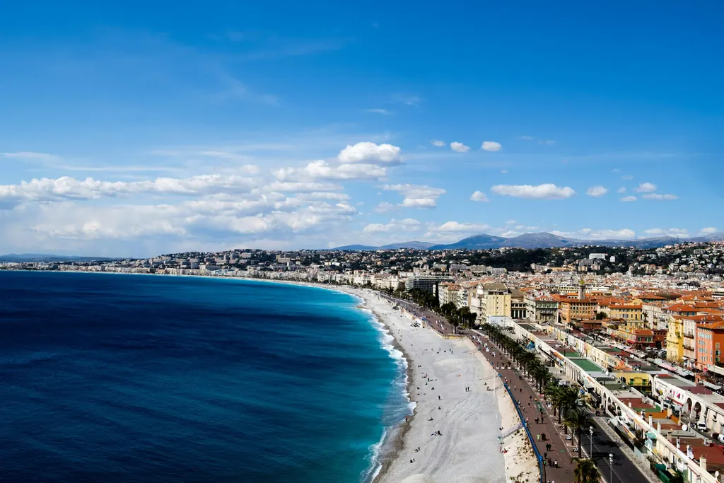 Nice, the Baie des Anges and Promenade des Anglais, yachts available for charter in Nice