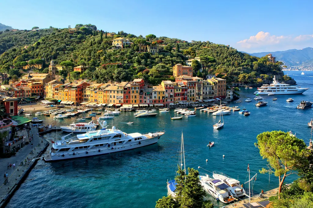 Day 1: Portofino harbour with yachts and colourful houses